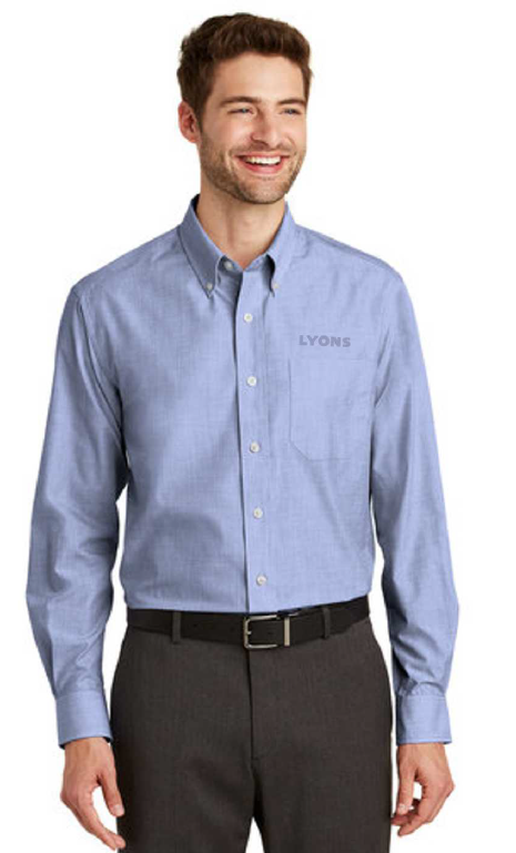 Port Authority Mens Gray Chambray Shirt S640 Port Authority